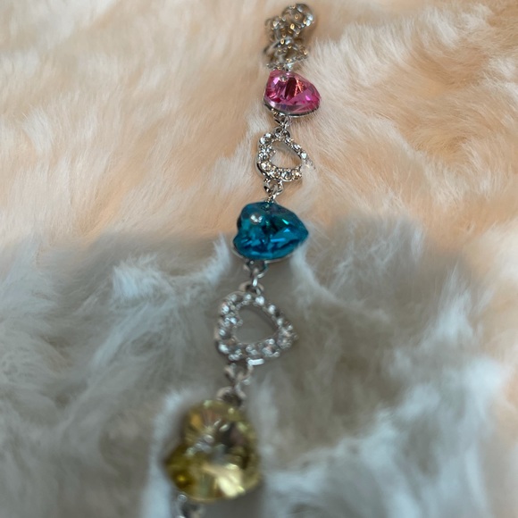 Multi Color Heart CZ Bracelet - Picture 4 of 9